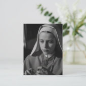 Nun in zwart-wit briefkaart (Staand voorkant)