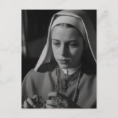 Nun in zwart-wit briefkaart (Voorkant)