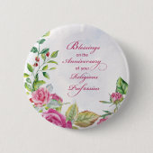 Nun Jubileum van de godsdienstige hoogterij Roses Ronde Button 5,7 Cm (Voorkant)