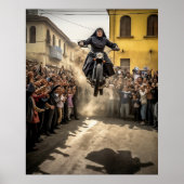 Nun Jumping Motorcycle Poster (Voorkant)