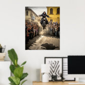 Nun Jumping Motorcycle Poster (Thuiskantoor)