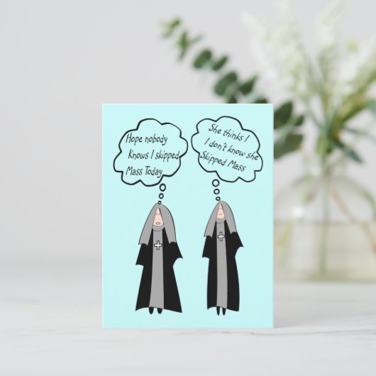 Nun Kaarten "Dingen Nuns denken over" Grappig (Staand voorkant)