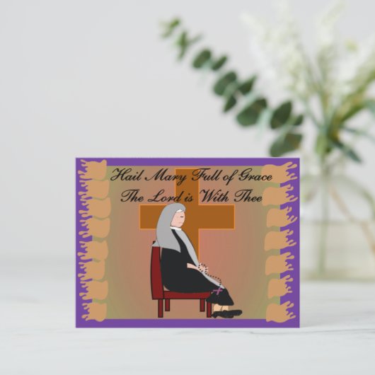 Nun Kaarten en geschenken "Heil Maria" Gebed (Staand voorkant)