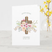 NUN - Ordening of Jubileum - Floral Cross Kaart (Gele Bloem)