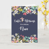 Nun Pasen Zegeningen van Verrezen Christus Bloemen Kaart (Gele Bloem)