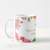 Nun Religieuze 70e Jubileum Waterverf Bloemen Koffiemok (Links)