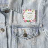 Nun Religieuze 75e Jubileum Waterverf Bloemen Vierkante Button 5,1 Cm (In situ)