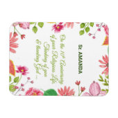 Nun Religious 10th Jubileum Waterverf Flowers Magneet (Horizontaal)