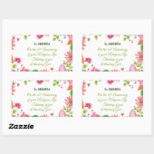 Nun Religious 10th Jubileum Waterverf Flowers Rechthoekige Sticker (Vel)