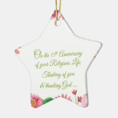 Nun Religious 15th Jubileum Waterverf Flowers Keramisch Ornament (Links)