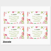 Nun Religious 15th Jubileum Waterverf Flowers Rechthoekige Sticker (Vel)