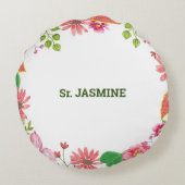 Nun Religious 15th Jubileum Waterverf Flowers Rond Kussen (Achterkant)