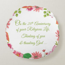 Nun Religious 20th Jubileum Waterverf Flowers