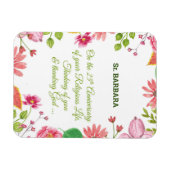 Nun Religious 25th Jubileum Waterverf Flowers Magneet (Horizontaal)