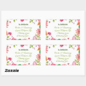 Nun Religious 25th Jubileum Waterverf Flowers Rechthoekige Sticker (Vel)