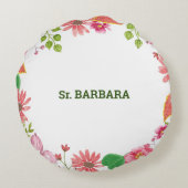 Nun Religious 25th Jubileum Waterverf Flowers Rond Kussen (Achterkant)