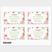 Nun Religious 30th Jubileum Waterverf Flowers Rechthoekige Sticker (Vel)