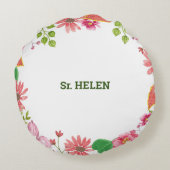 Nun Religious 50th Jubileum Waterverf Flowers Rond Kussen (Achterkant)