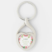Nun Religious 50th Jubileum Waterverf Flowers Sleutelhanger (Voorkant)
