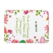 Nun Religious 60th Jubileum Waterverf Flowers Magneet (Horizontaal)