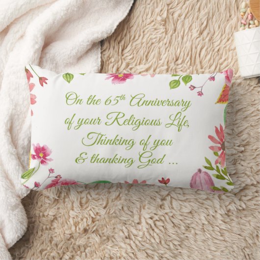 Nun Religious 65th Jubileum Waterverf Flowers Kussen (Deken)