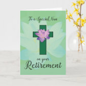Nun Retirement, Lotus Flower on Green Cross Kaart (Gele Bloem)