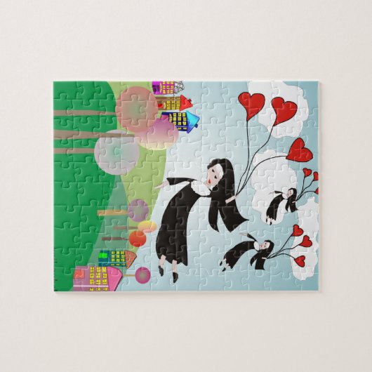 Nun Soaring Puzzle Legpuzzel (Horizontaal)