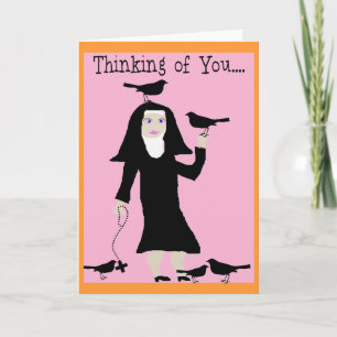 Nun "Thinking of You" katholiek Wenskaart Kaart