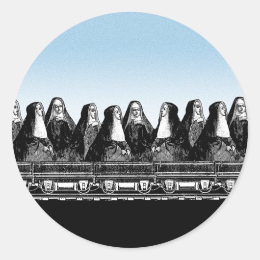 Nun Train Ronde Sticker (Voorkant)