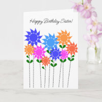 Nun Verjaardag Bloemen Kaart