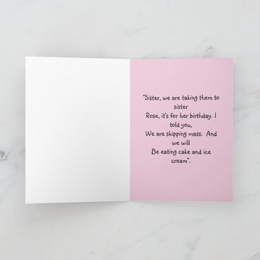 Nun Verjaardag Kaart (Binnen)