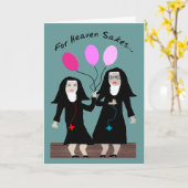 Nun Verjaardag Kaart "Sister Party Pants" (Gele Bloem)