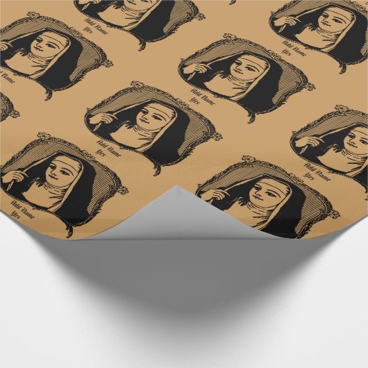 NUN Wijding Jubileum Cadeau Bedankt Aangepast Cadeaupapier (Hoek)