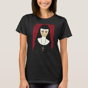 Nun zombie night angst kostuum voor Halloween pak T-shirt
