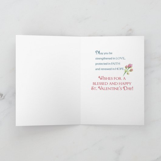 Nun Zuster Roos Religieuze Feest van St. Valentijn Kaart (Binnen)