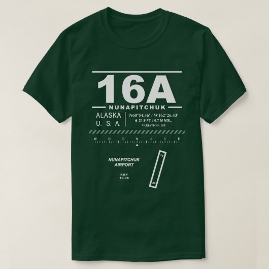 Nunapitchuk Airport NUP 16A T-Shirt (Design voorkant)
