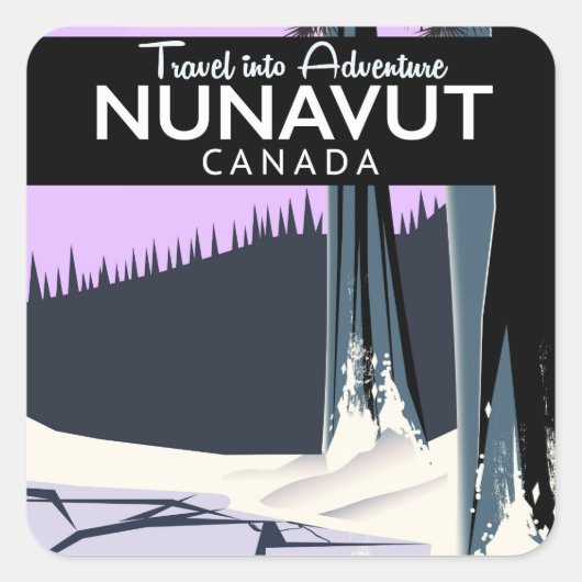 Nunavut Canada Reisposter Vierkante Sticker (Voorkant)