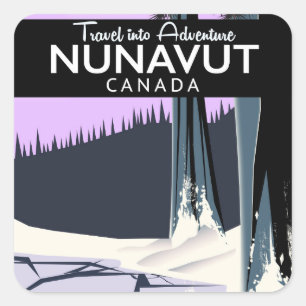 Nunavut Canada Reisposter Vierkante Sticker