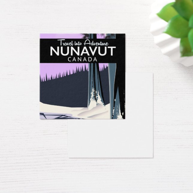 Nunavut Canada Reisposter Vierkante Visitekaartjes (Bureau)
