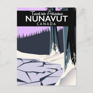 Nunavut Canada Travel poster Briefkaart