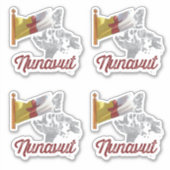 Nunavut-landmassa en territoriale vlag sticker (Voorkant)