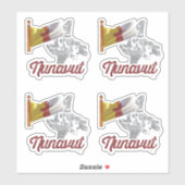 Nunavut-landmassa en territoriale vlag sticker (Vel)
