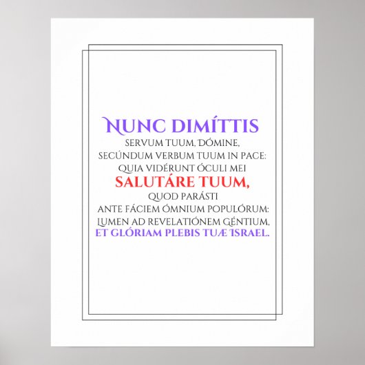 Nunc Dimittis-Poster Poster (Voorkant)