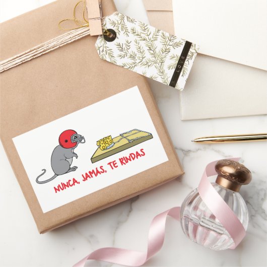 Nunca jamas te rindas rechthoekige sticker (Geschenken)