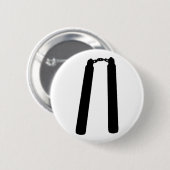 Nunchaku Outline Silhouette Ronde Button 5,7 Cm (Voorkant /achterkant)
