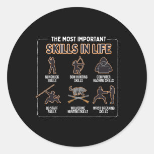 Nunchuck vaardigheden zijn de belangrijkste vaardi ronde sticker