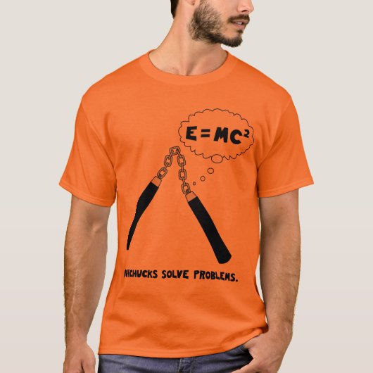 Nunchucks Oranje T-Shirt (Voorkant)