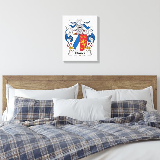 Nunes Family Crest Canvas Afdruk (Insitu (Slaapkamer))