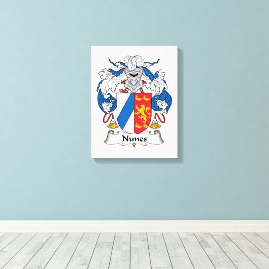 Nunes Family Crest Canvas Afdruk (Insitu (Houten vloer))