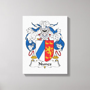 Nunes Family Crest Canvas Afdruk